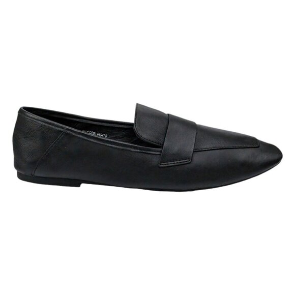 Primark Leather Flats Womens Solid Black Square Toe Slip On Shoes Size 9 - Picture 1 of 11